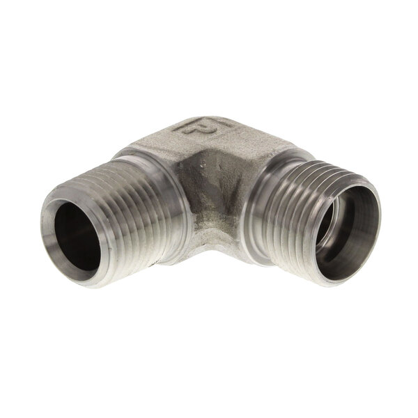 A stainless steel Henny Penny elbow pipe fitting.