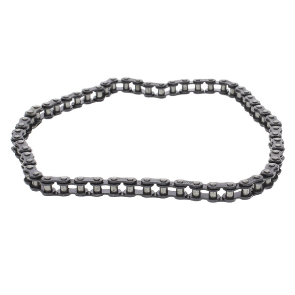 A Middleby Marshall drive chain with black and silver links on a white background.