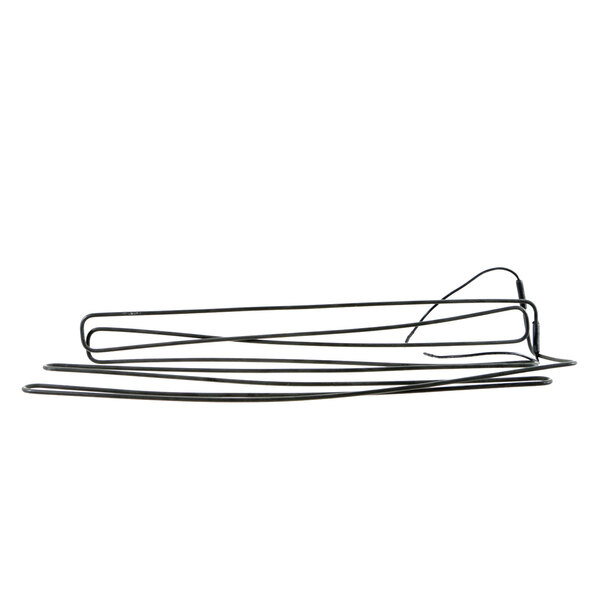 A pair of black wires on a white background.