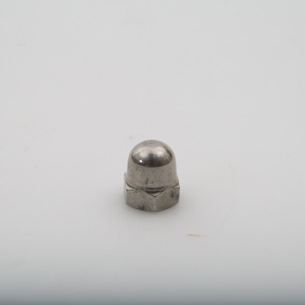 A Legion silver metal nut on a white surface.
