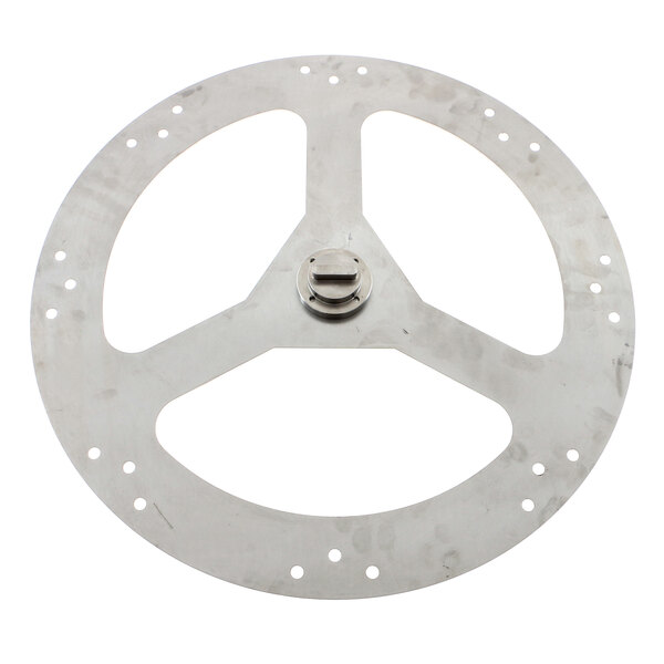 A white Henny Penny 41349 circular metal disc with holes.