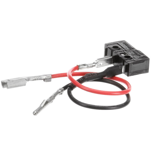 A Cornelius switch and lead assembly with black and red electrical wires.