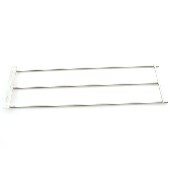 A metal rack guide with three bars on it.