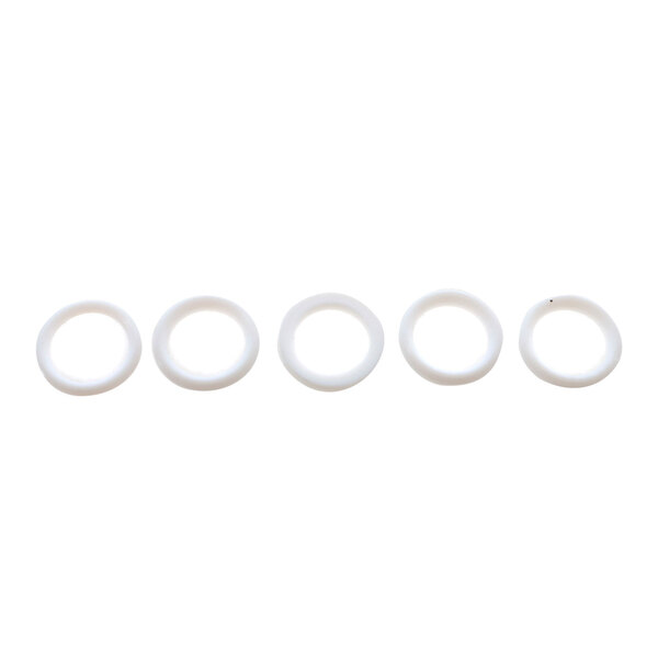 A set of white round rubber packing rings.