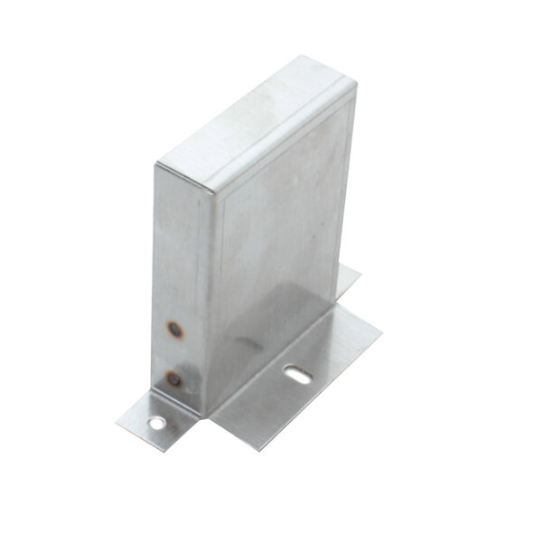 A metal piece with holes on a white background.