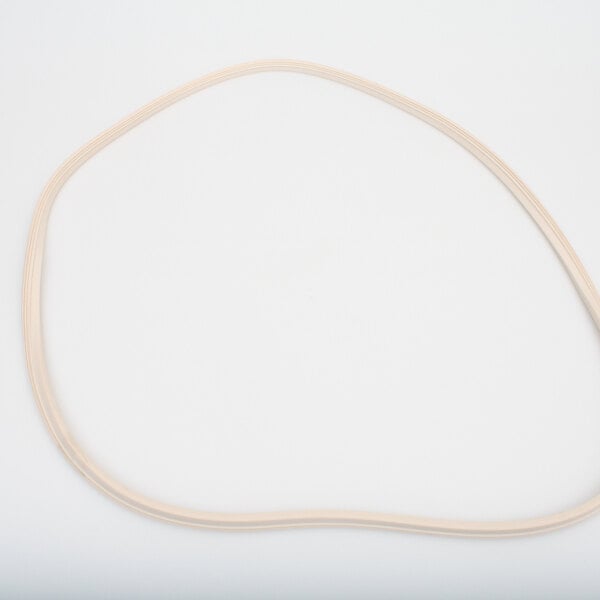 A white rubber gasket with a groove.