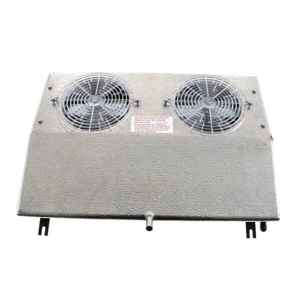 A metal Norlake evaporator with two fans.