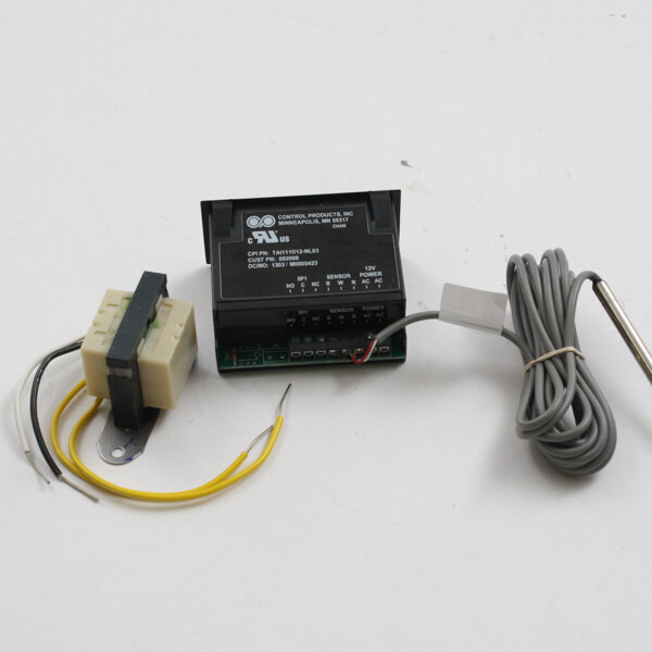 A black Norlake Temp Alarm electronic device with wires.