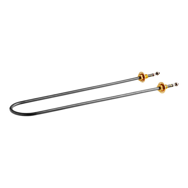 A pair of U-shaped metal rods with gold accents.