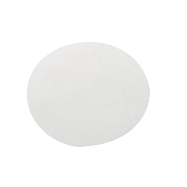 A white oval Univex paper divider with a white background.