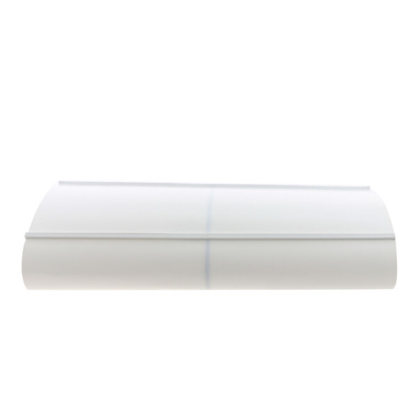 A white paper roll with blue stripes.