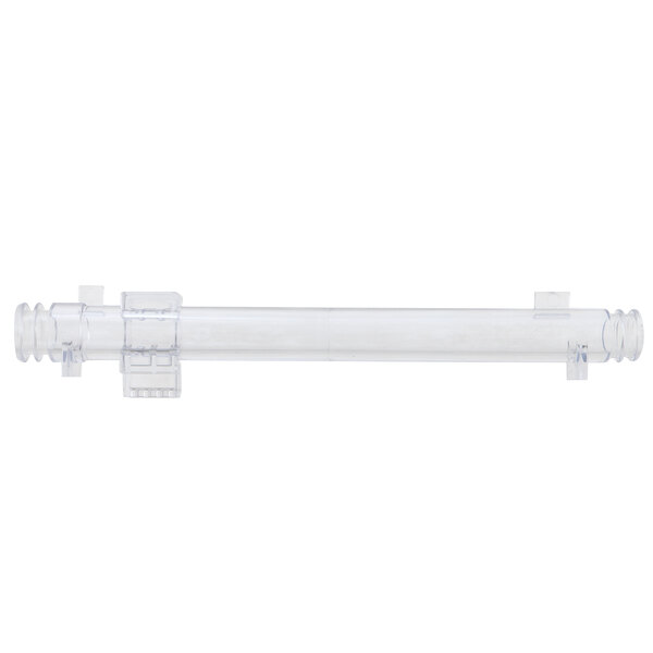 A clear plastic tube with a white border.