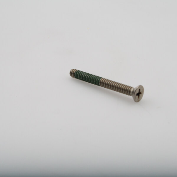 A close-up of a Cres Cor 1 3/4 inch screw with a green tip.