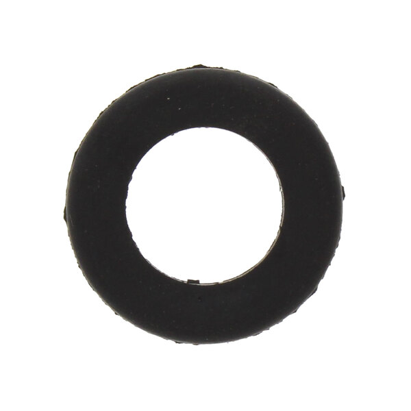 A black rubber SaniServ grommet with a hole in the middle.