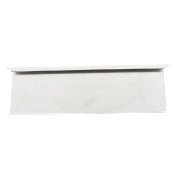 A white rectangular pan support with a metal edge.