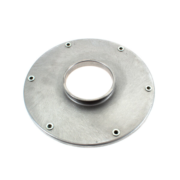 An InSinkErator Adaptor Flange, a circular metal plate with holes.