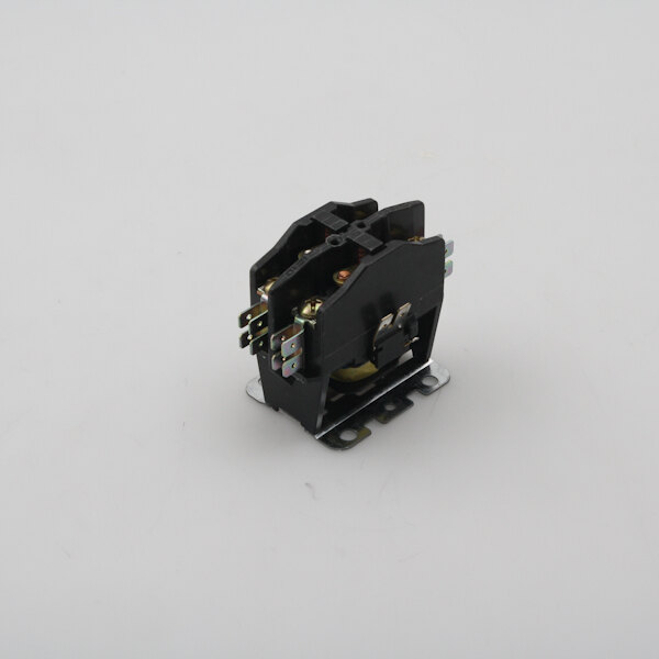 A small black and silver Southbend contactor with a small switch.