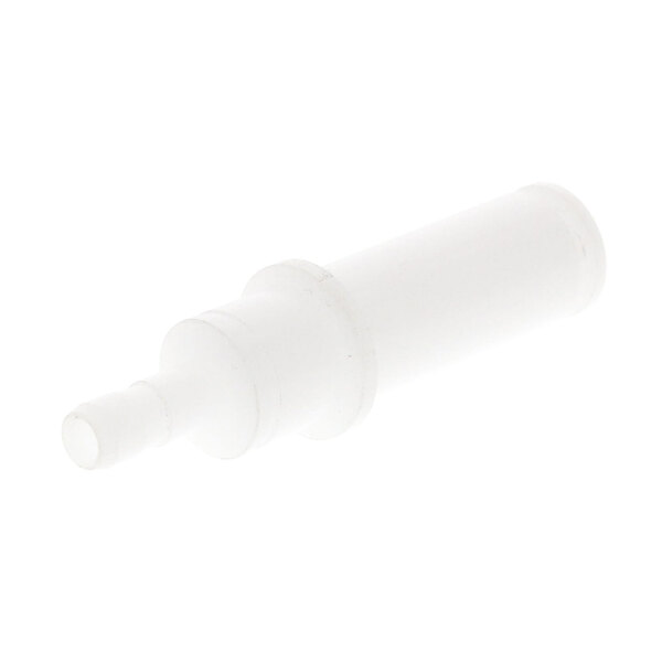 A white plastic tube with a small nozzle.