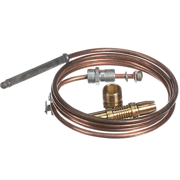 A Crown Steam thermocouple with a copper pipe and brass fitting.