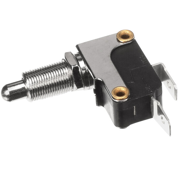 A close-up of a metal Kelvinator Micro Switch with a black and silver toggle.
