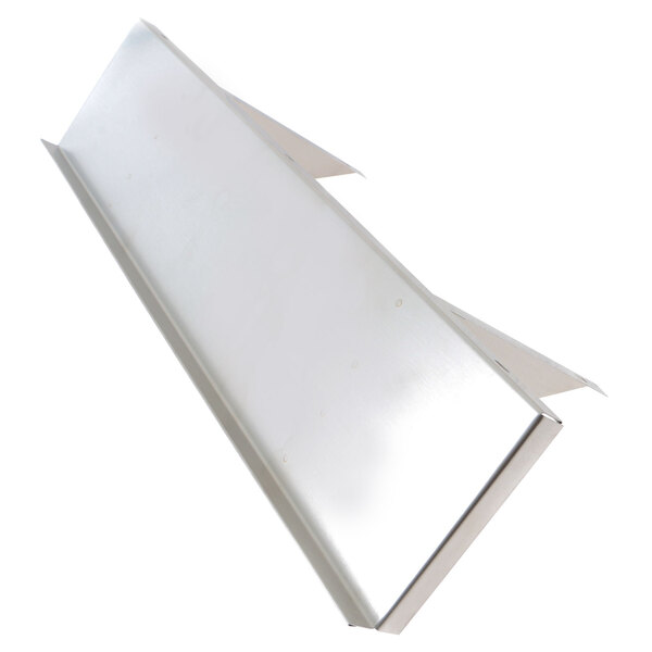 A white metal Norlake shelf with silver edges.