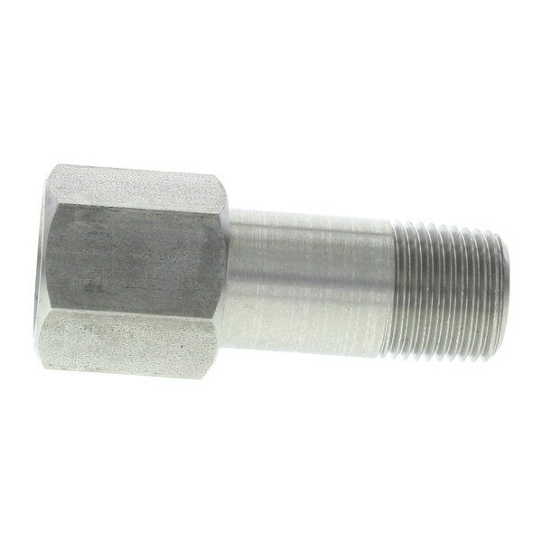 A stainless steel threaded nut with a metal T-C fitting.