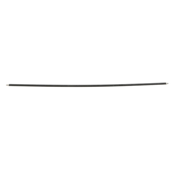 A black long thin rod with a black and white wire.