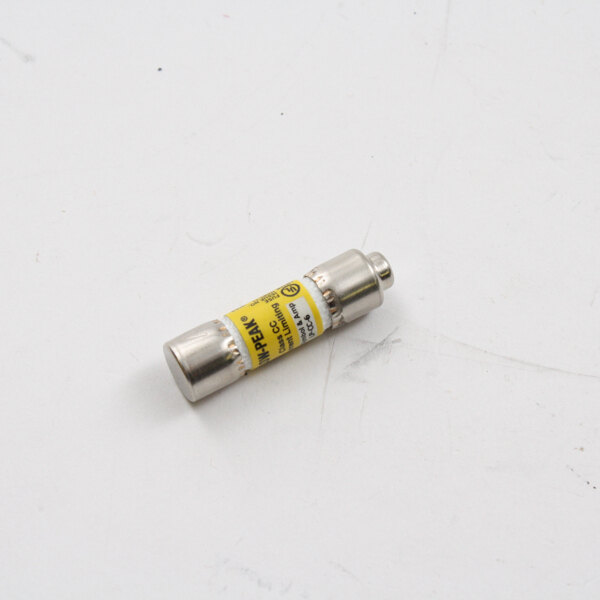 A close-up of a yellow and silver Champion Fuse.