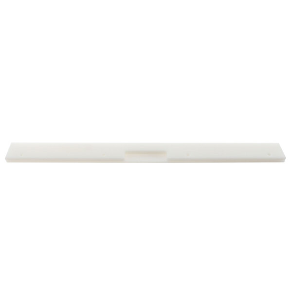 A white rectangular plastic bar with a hole in the middle.