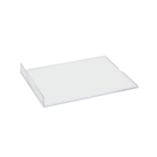 A clear plastic tray with a white background.