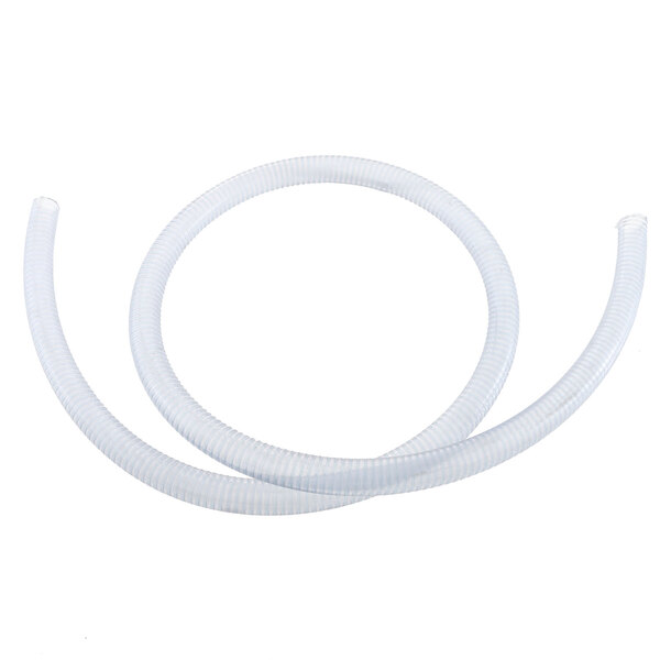 A close-up of a flexible white plastic tubing with a white tube inside.