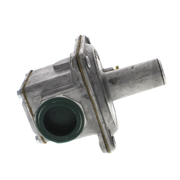 A Montague pressure regulator with a green handle.