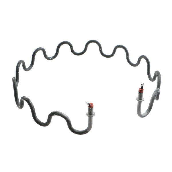 A spiral wire with a pair of black wires and a red wire on the end.