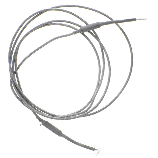 A grey wire with a black tip.