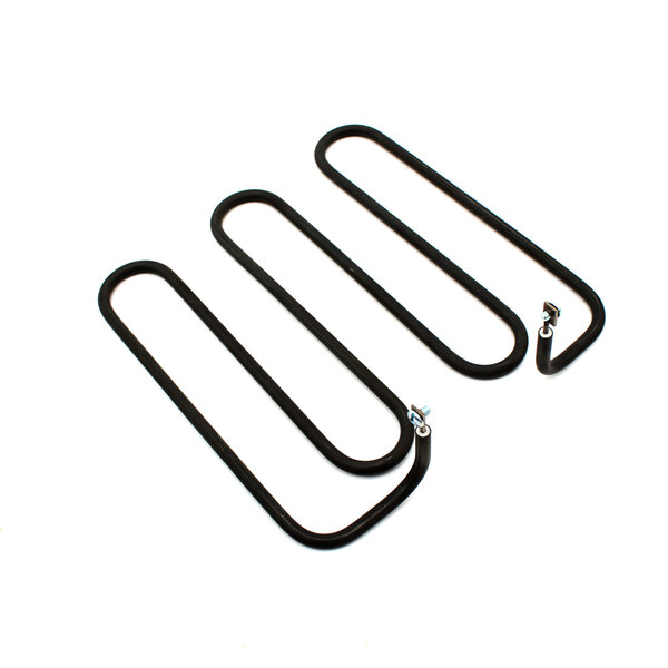 A group of black heating elements.