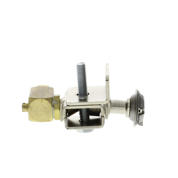 A Southbend pilot burner with a screw and nut.