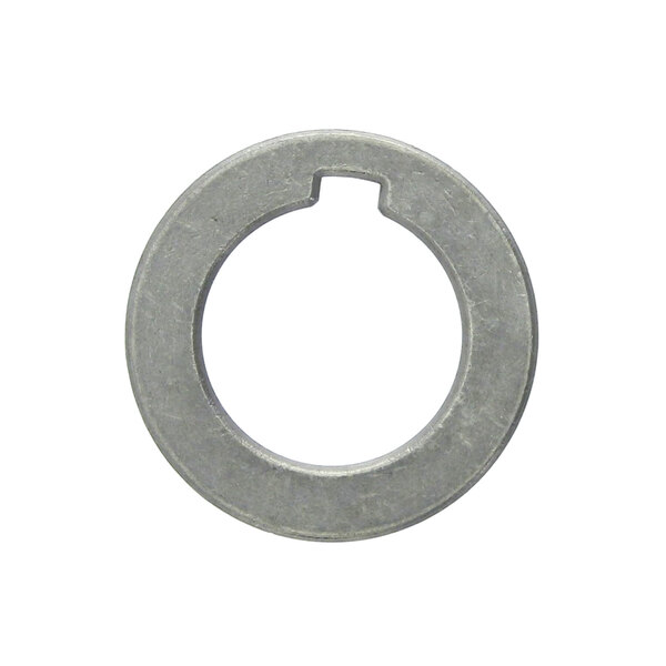 A metal washer with a hole in it, the InSinkErator Spacer Sleeve.