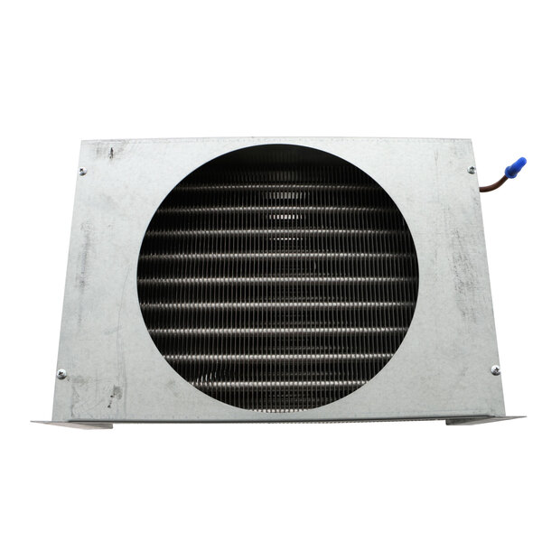 A metal Norlake condenser coil with a round vent.