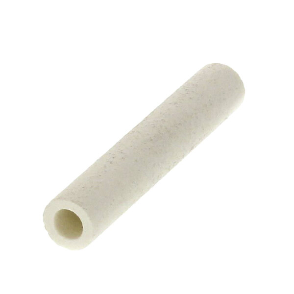 A white ceramic tube with a hole in it.