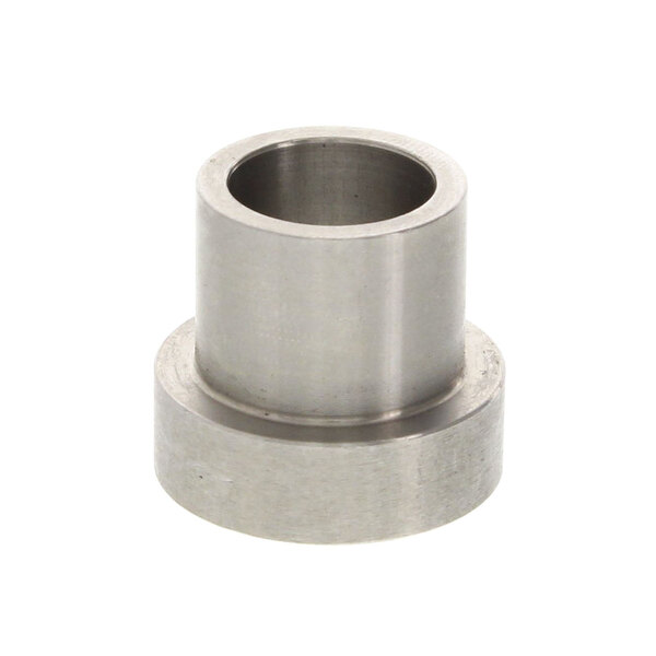 A stainless steel 7" Caddy bushing with a hole in a metal cylinder.