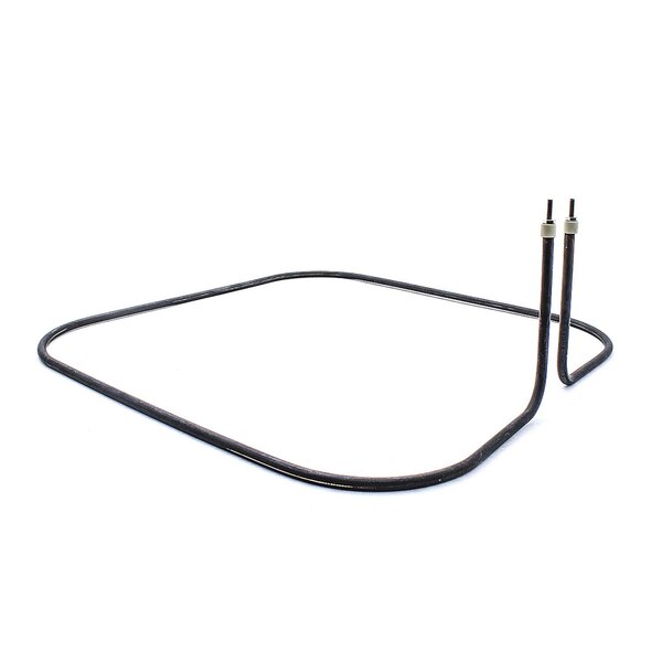 A black metal plate with two metal rods and a wire.