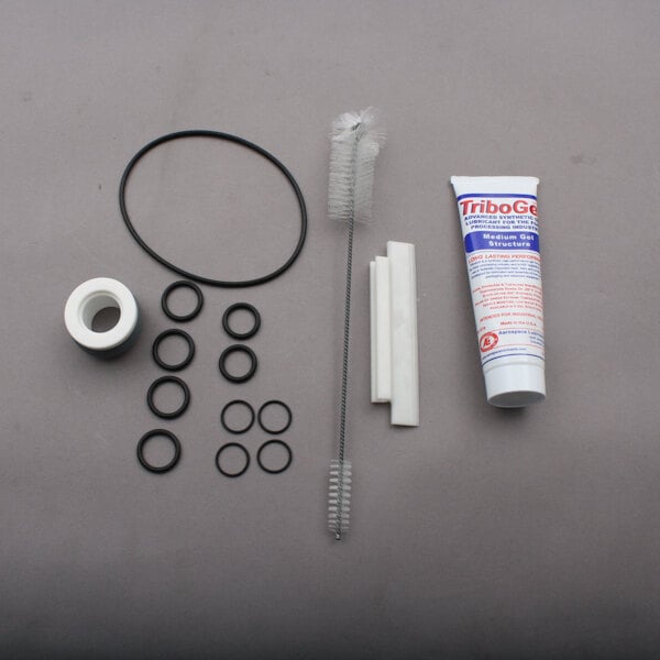 A SaniServ tune up kit with a rubber seal and tube of liquid.