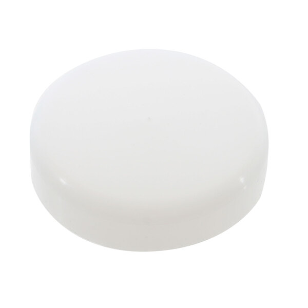 A white round plastic cap for a Prince Castle Poly Pstn on a white background.