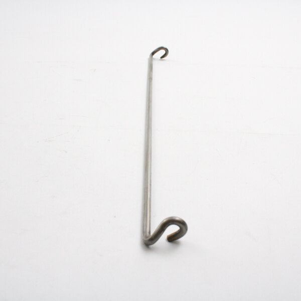 A metal hook on a metal pole.