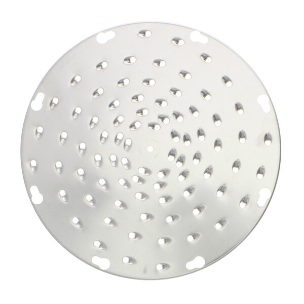 A Blakeslee shredder disc with circular holes in it.