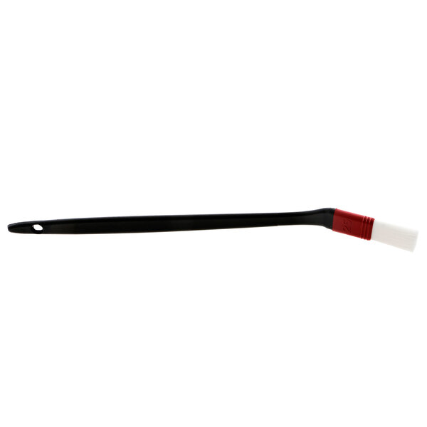 A white Franke piston brush with black and red bristles.