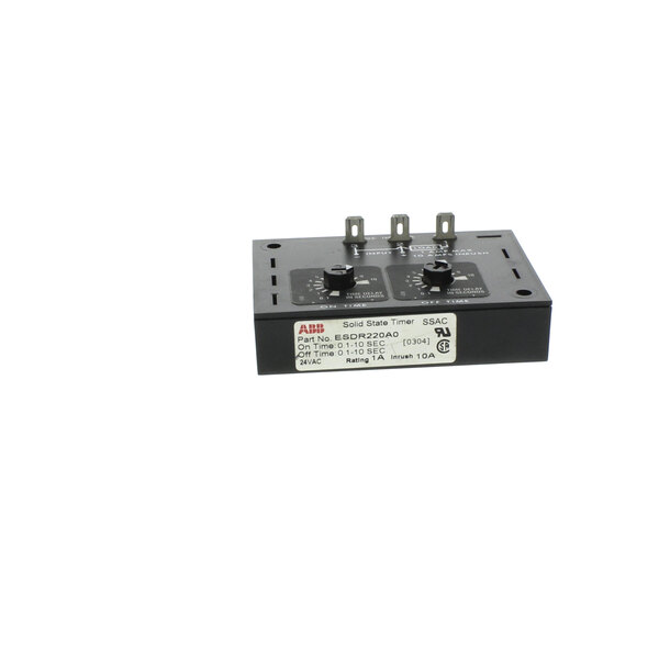 A stainless steel rectangular APW Wyott relay with knobs and switches.