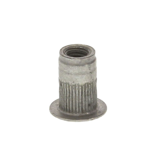 A Delfield 9321184 threaded metal insert with an 8-32 screw on it.