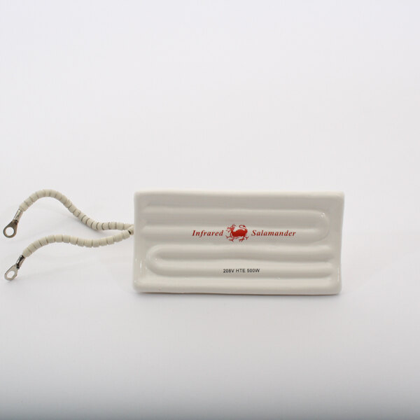A ceramic rectangular APW Wyott strip warmer element with a cord.
