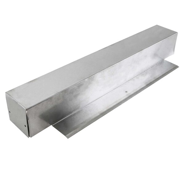 A metal rectangular True Refrigeration mullion assembly with a metal beam.